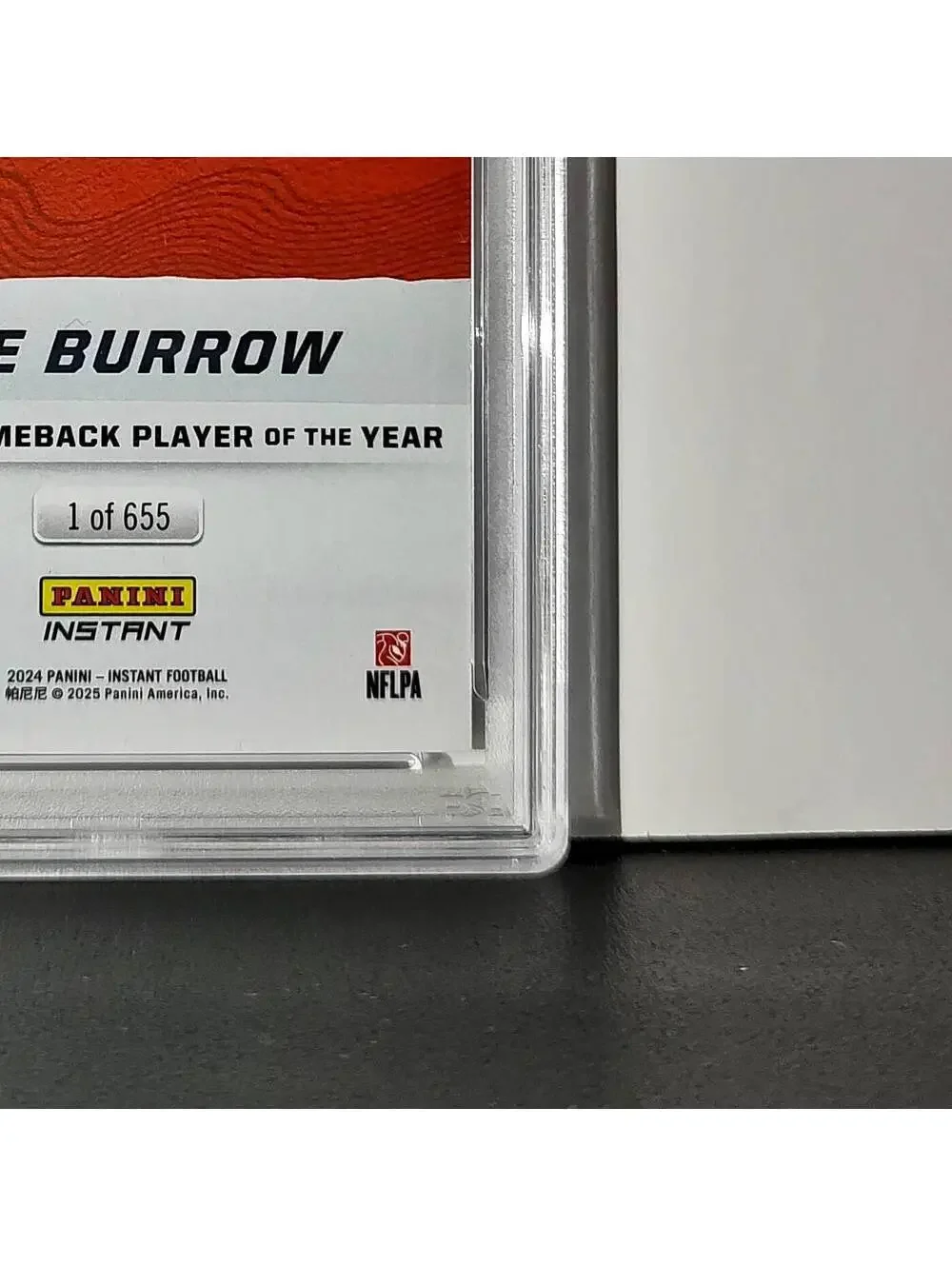 Joe Burrow 2024 Panini NFL AP Comeback Player of the Year Bengals PSA 9 Mint